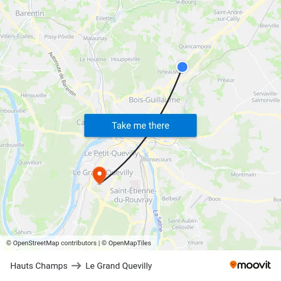 Hauts Champs to Le Grand Quevilly map