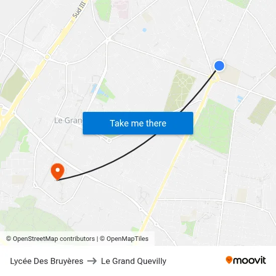 Lycée Des Bruyères to Le Grand Quevilly map