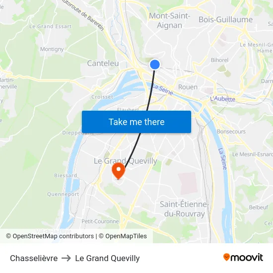 Chasselièvre to Le Grand Quevilly map