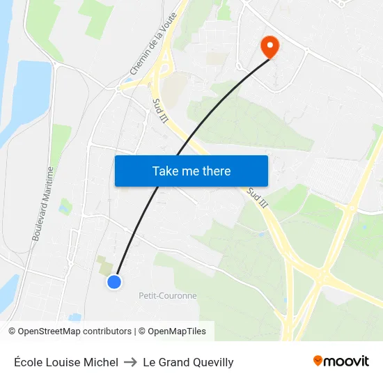 École Louise Michel to Le Grand Quevilly map