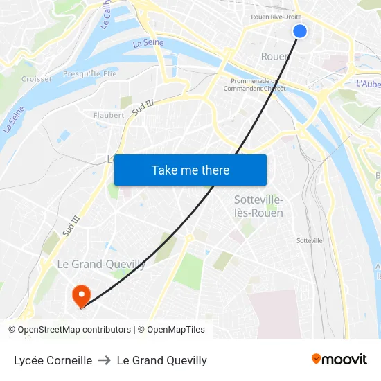 Lycée Corneille to Le Grand Quevilly map
