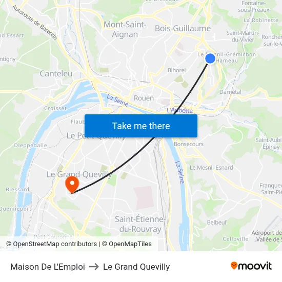 Maison De L'Emploi to Le Grand Quevilly map