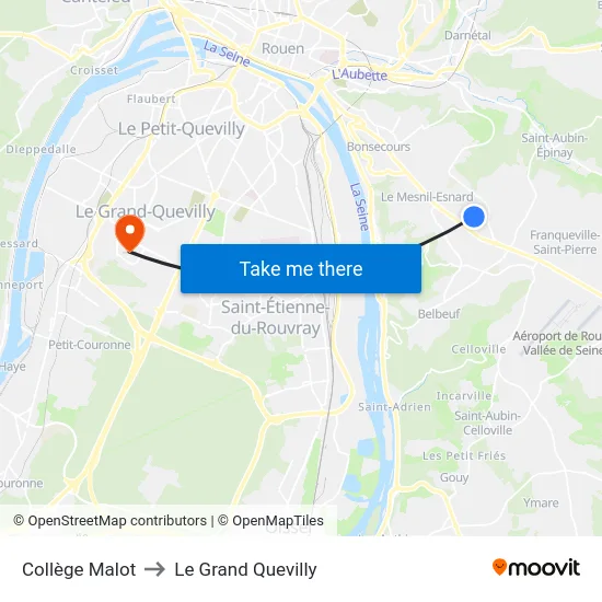 Collège Malot to Le Grand Quevilly map
