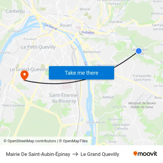 Mairie De Saint-Aubin-Épinay to Le Grand Quevilly map