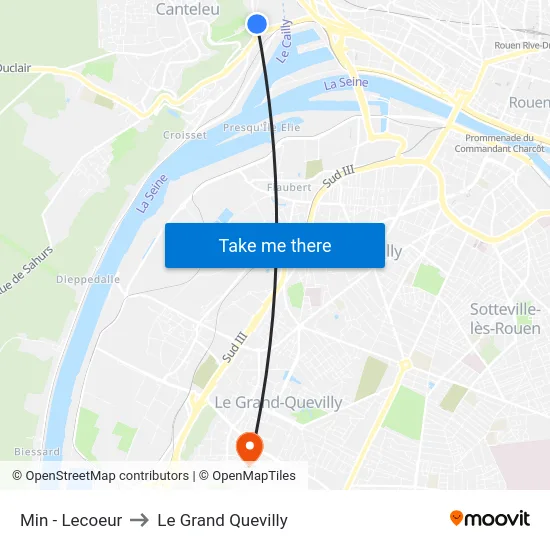 Min - Lecoeur to Le Grand Quevilly map