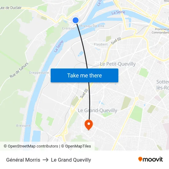 Général Morris to Le Grand Quevilly map