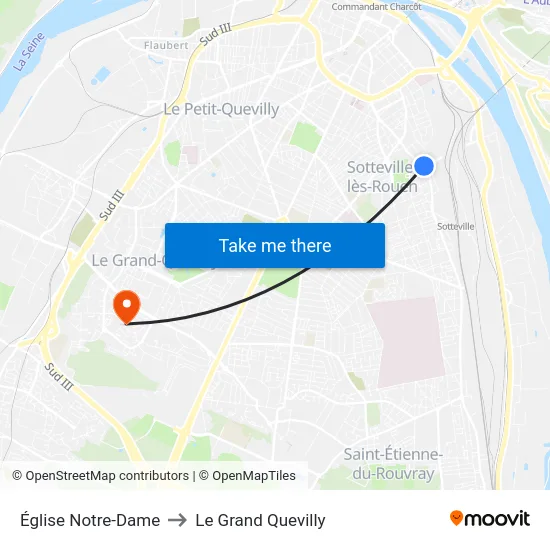 Église Notre-Dame to Le Grand Quevilly map