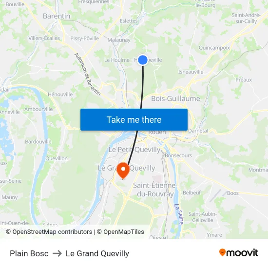Plain Bosc to Le Grand Quevilly map