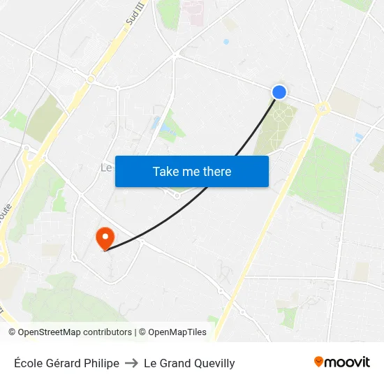 École Gérard Philipe to Le Grand Quevilly map