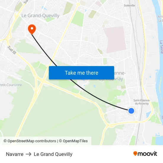 Navarre to Le Grand Quevilly map