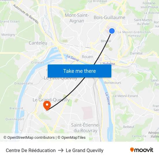 Centre De Rééducation to Le Grand Quevilly map