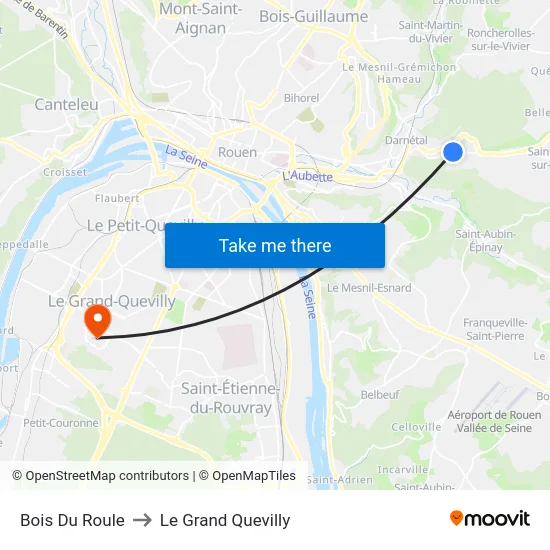 Bois Du Roule to Le Grand Quevilly map