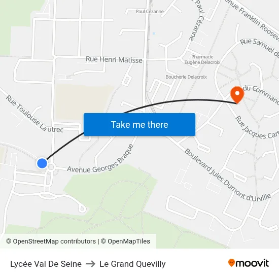 Lycée Val De Seine to Le Grand Quevilly map