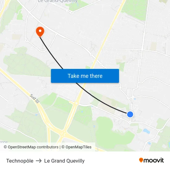 Technopôle to Le Grand Quevilly map