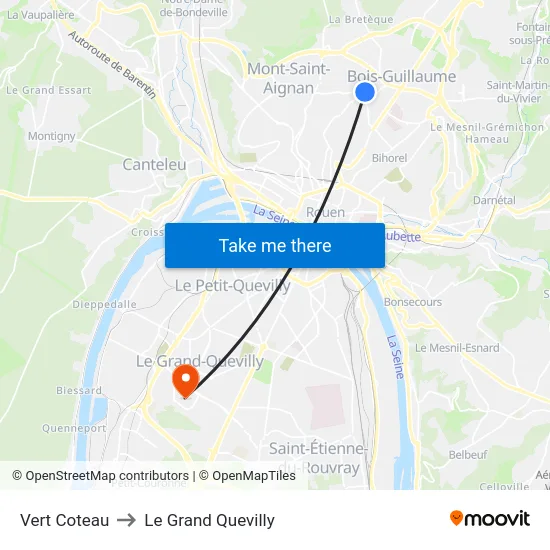 Vert Coteau to Le Grand Quevilly map