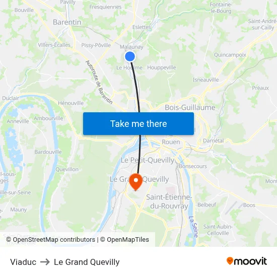 Viaduc to Le Grand Quevilly map