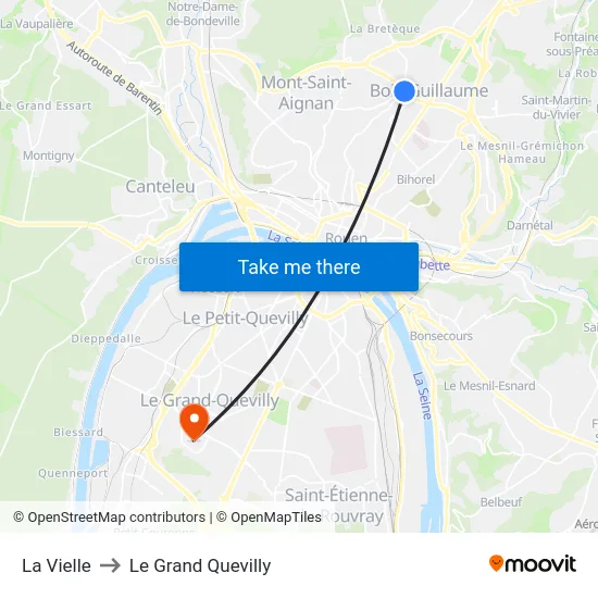 La Vielle to Le Grand Quevilly map