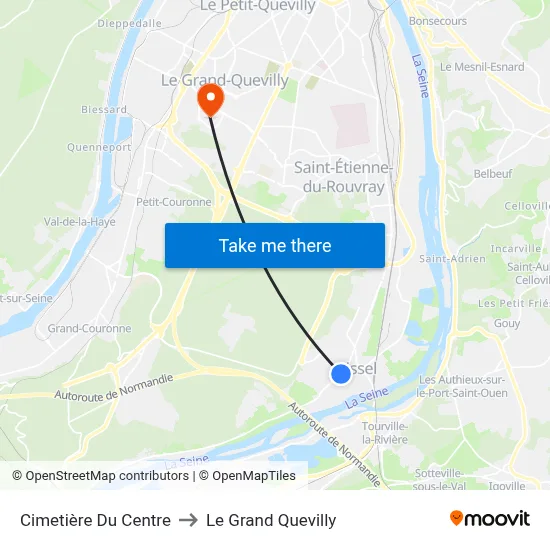 Cimetière Du Centre to Le Grand Quevilly map