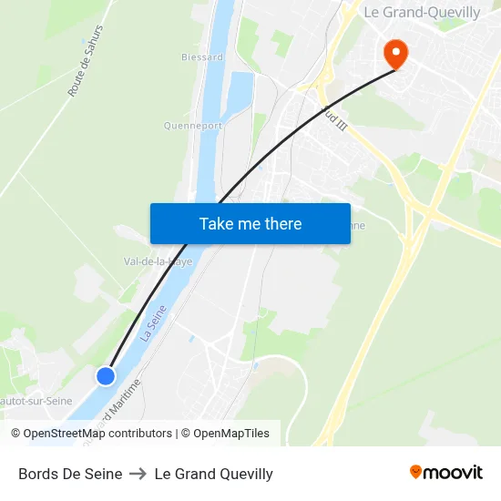 Bords De Seine to Le Grand Quevilly map