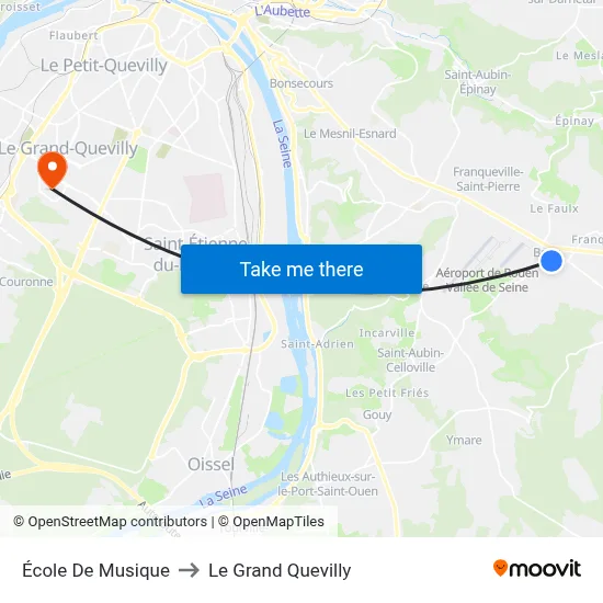 École De Musique to Le Grand Quevilly map