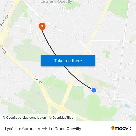 Lycée Le Corbusier to Le Grand Quevilly map