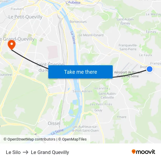 Le Silo to Le Grand Quevilly map