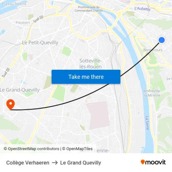 Collège Verhaeren to Le Grand Quevilly map