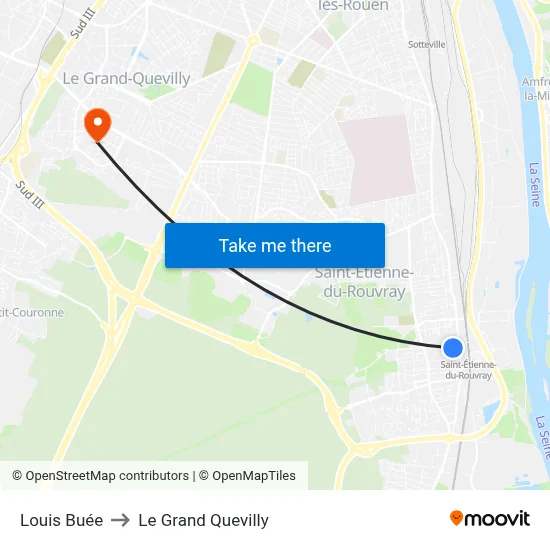 Louis Buée to Le Grand Quevilly map