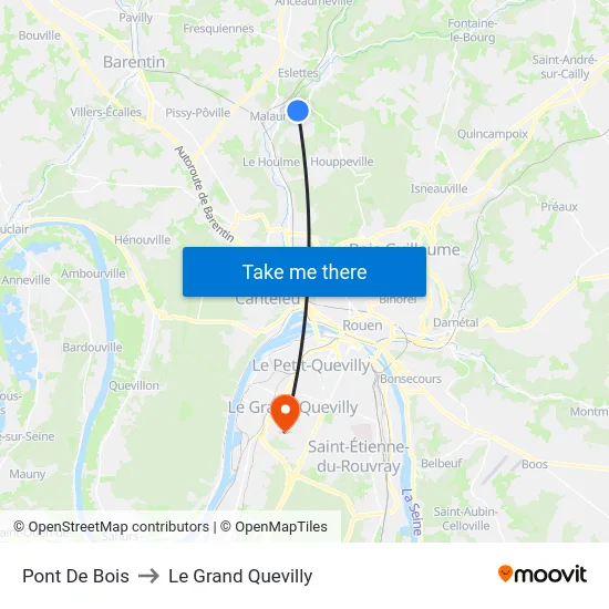 Pont De Bois to Le Grand Quevilly map