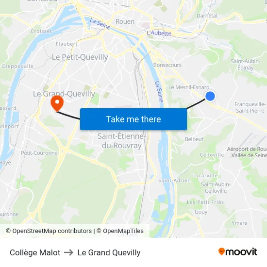 Collège Malot to Le Grand Quevilly map