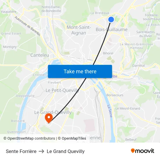 Sente Forrière to Le Grand Quevilly map