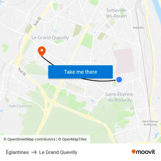Églantines to Le Grand Quevilly map