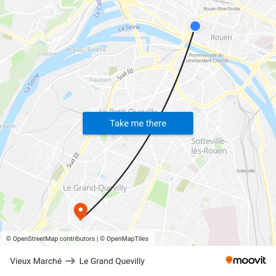 Vieux Marché to Le Grand Quevilly map