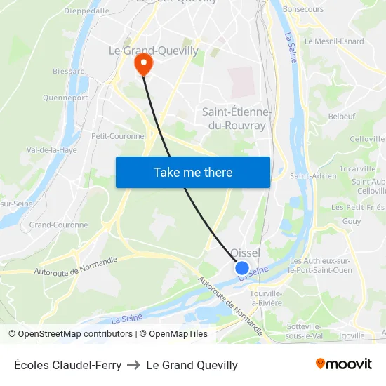Écoles Claudel-Ferry to Le Grand Quevilly map