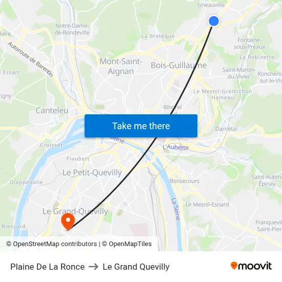 Plaine De La Ronce to Le Grand Quevilly map