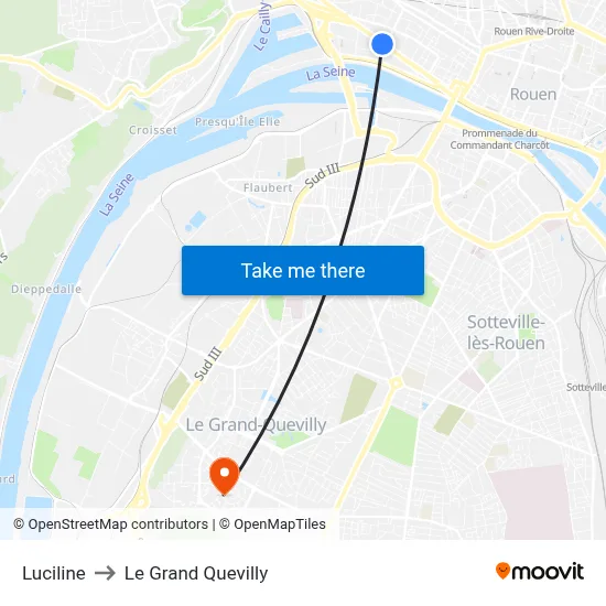 Luciline to Le Grand Quevilly map