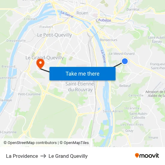 La Providence to Le Grand Quevilly map