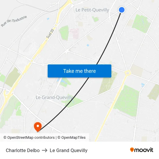 Charlotte Delbo to Le Grand Quevilly map