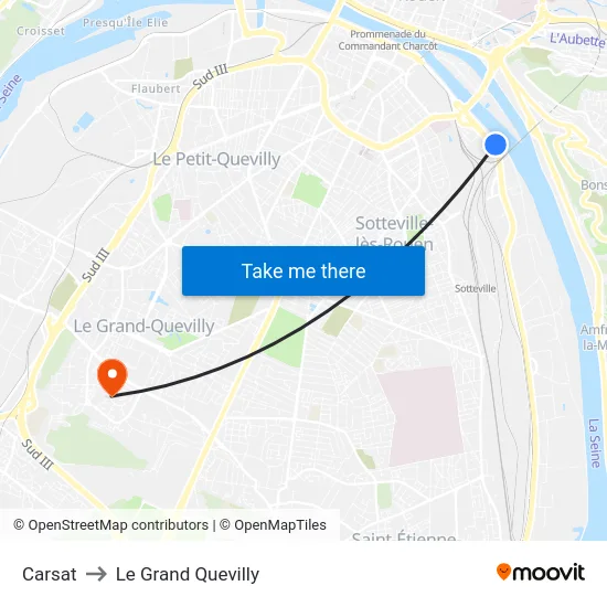 Carsat to Le Grand Quevilly map