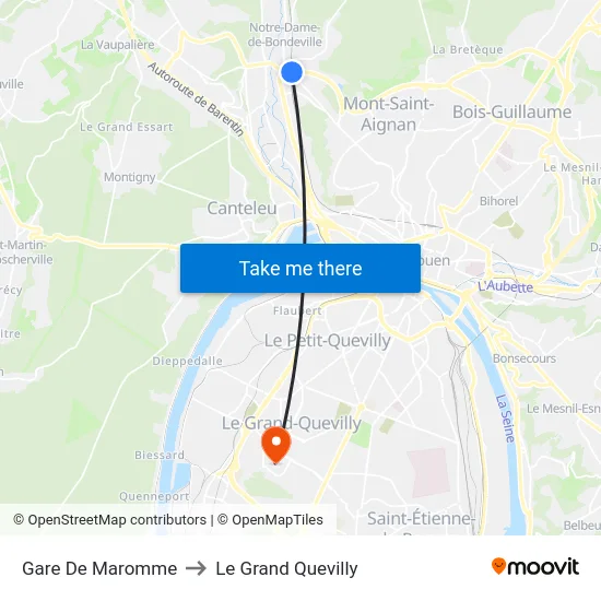 Gare De Maromme to Le Grand Quevilly map