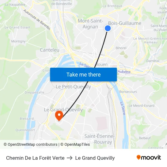 Chemin De La Forêt Verte to Le Grand Quevilly map