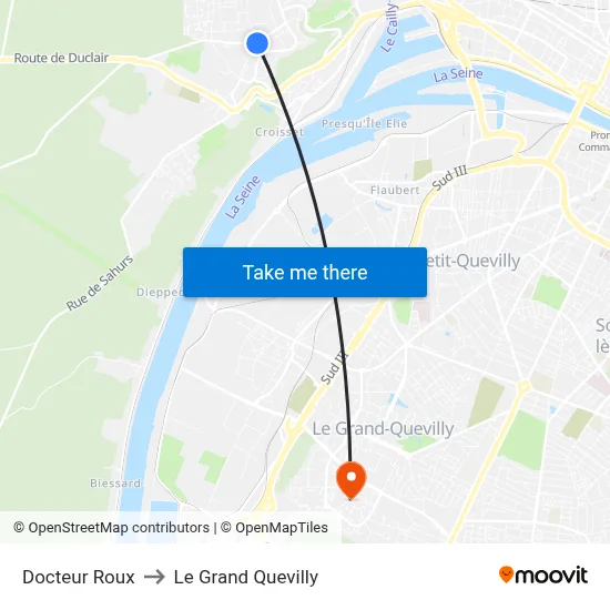 Docteur Roux to Le Grand Quevilly map