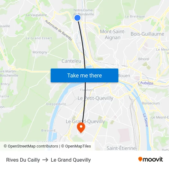Rives Du Cailly to Le Grand Quevilly map
