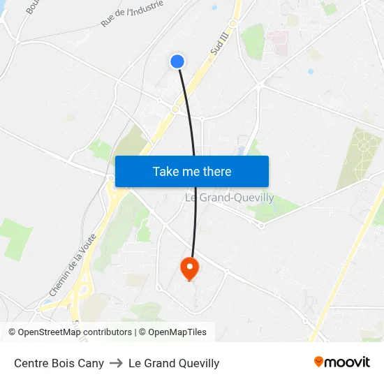 Centre Bois Cany to Le Grand Quevilly map