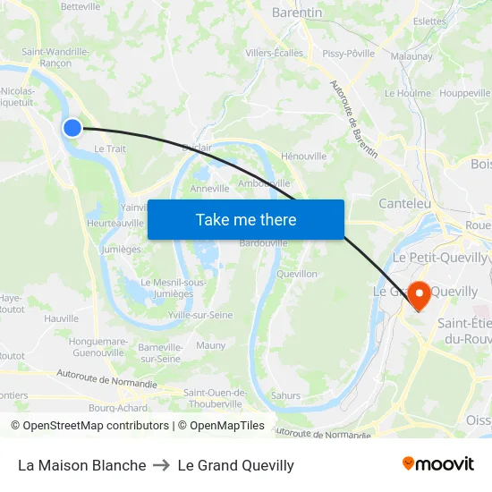 La Maison Blanche to Le Grand Quevilly map