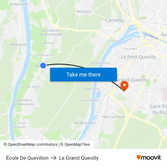 École De Quevillon to Le Grand Quevilly map