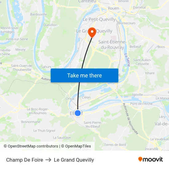 Champ De Foire to Le Grand Quevilly map
