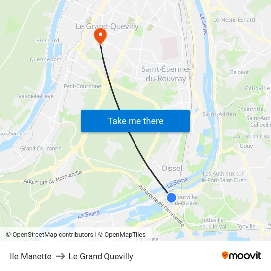 Ile Manette to Le Grand Quevilly map