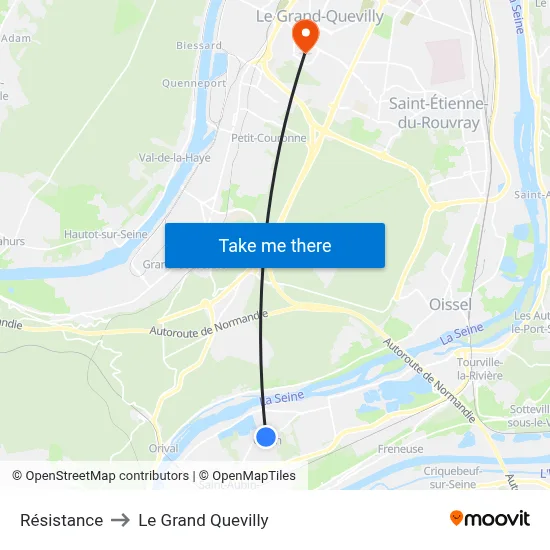 Résistance to Le Grand Quevilly map