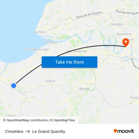 Cimetière to Le Grand Quevilly map